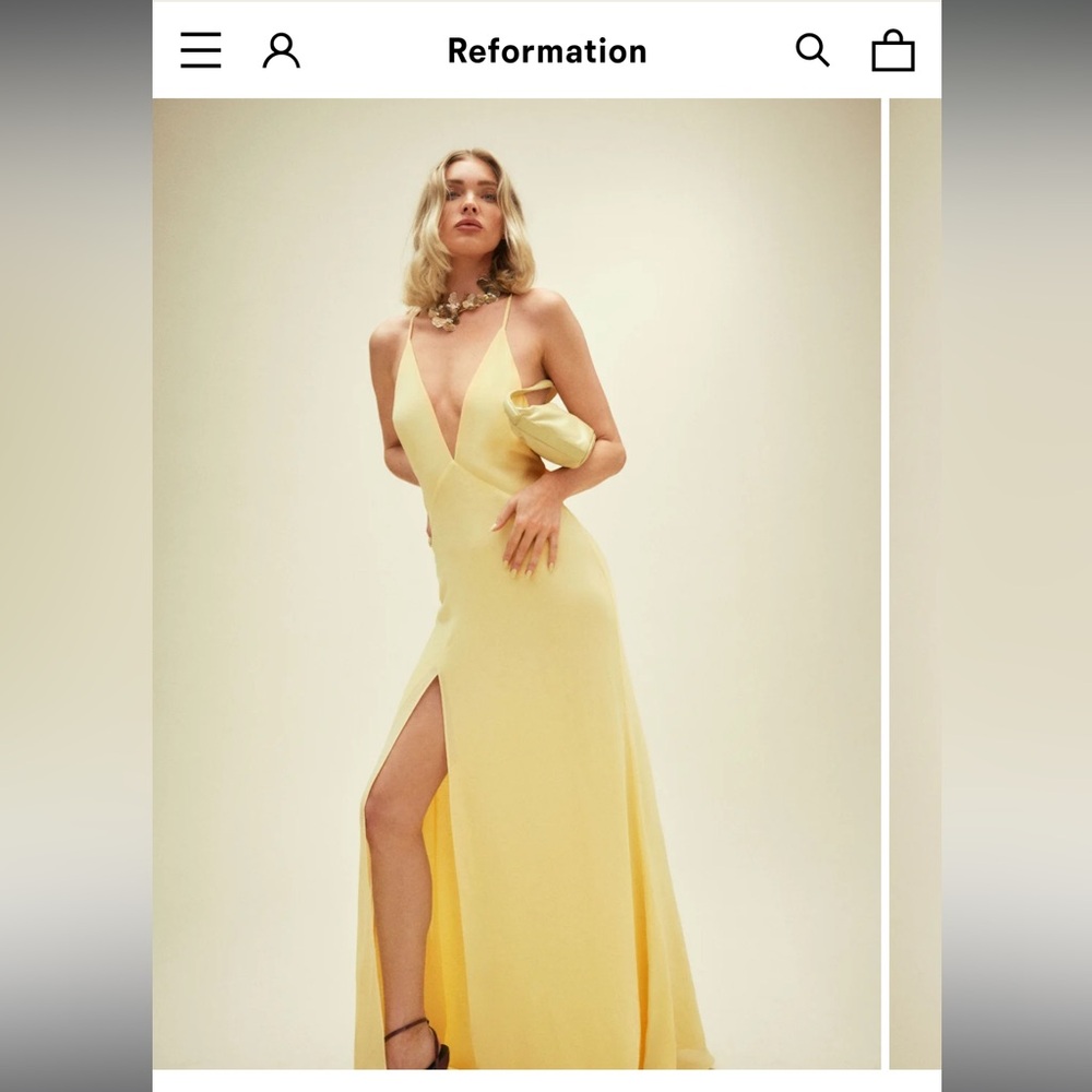 Reformation Zani Dress Yellow - Size 2